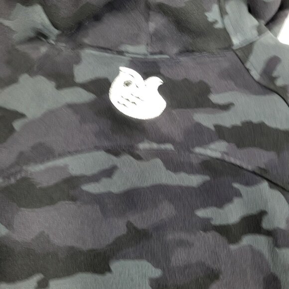 Lululemon Scuba Hoodie Women's 4 Black Gray Camo Sweatshirt Business Logo - Picture 8 of 9